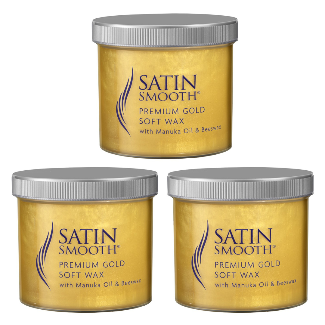 3 For 2 Pack Satin Smooth Premium Gold Wax - with Manuka Oil & Beeswax